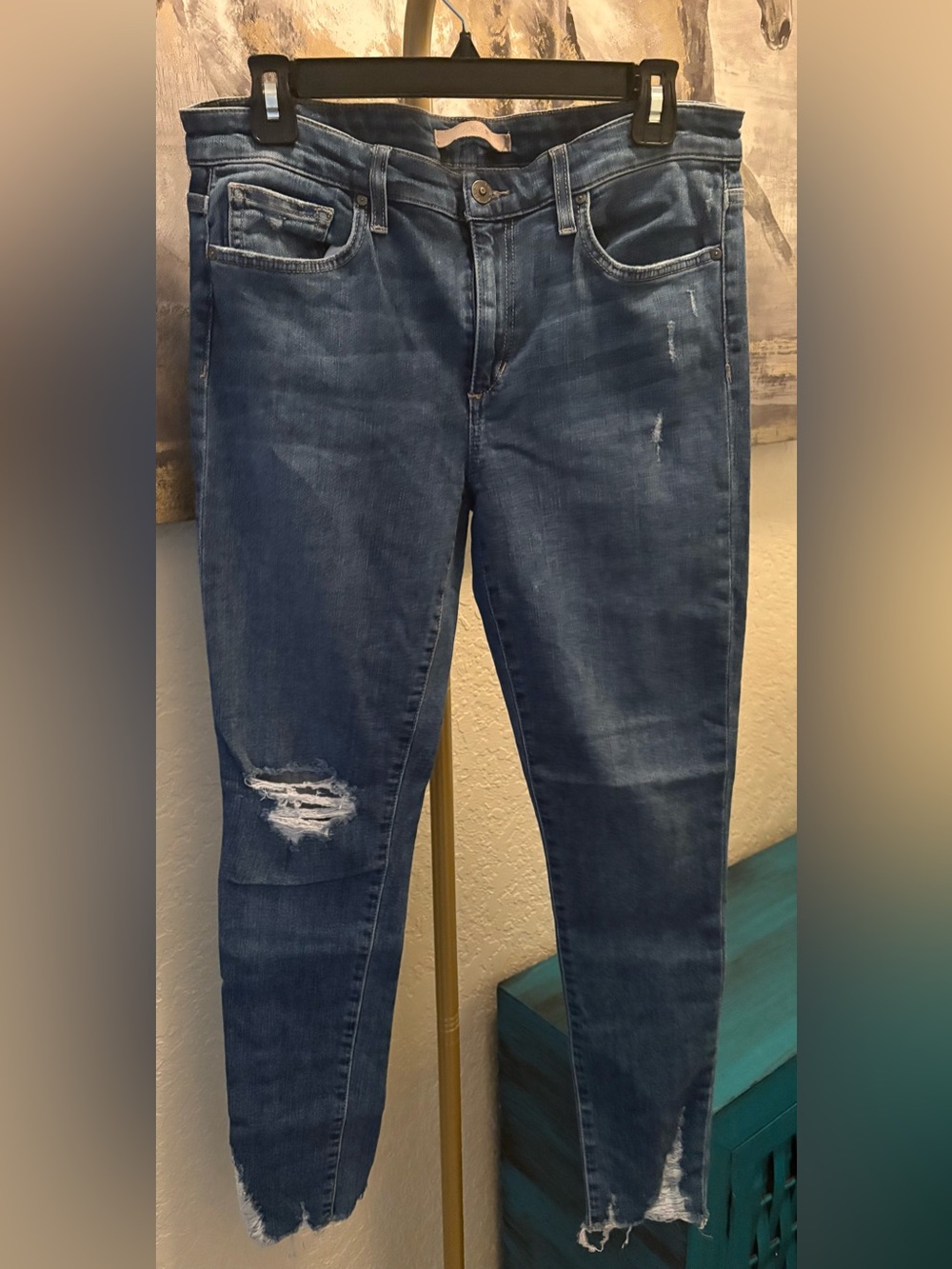 Joe's Jeans Dark Blue Skinny Distressed Jeans
